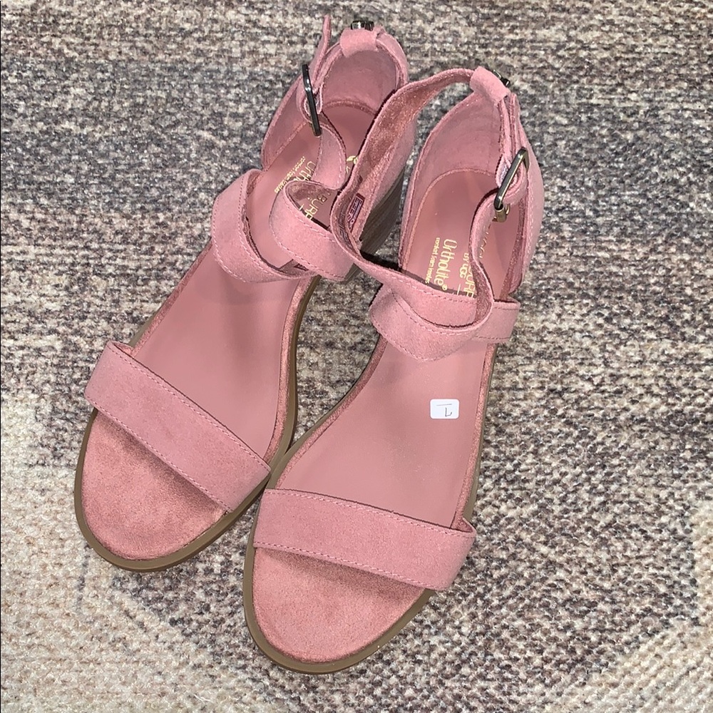Kookaburra by UGG eliani ortholite foam new suede pink sandals QVC